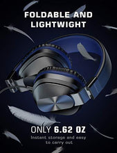 Load image into Gallery viewer, PeohZarr On-Ear Headphones with Microphone, Lightweight Folding Stereo Bass Headphones with 1.5M Tangle Free Cord, Portable Wired Headphones for Smartphone Tablet Laptop Computer MP3/4
