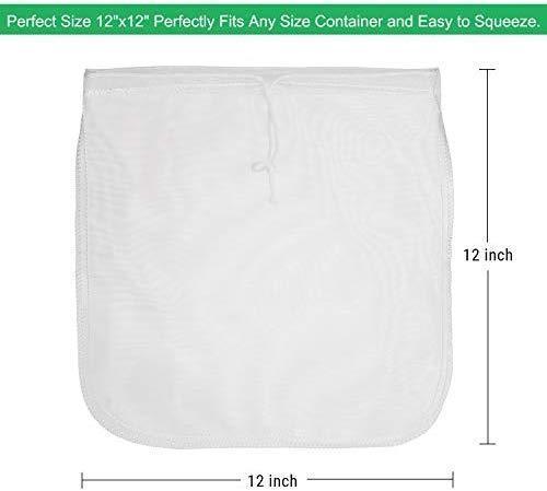 Vemingo Nut Milk Bag 12"x12" Strainer Bag Reusable Milk Sack for Almond Milk, Cashew Milk, Juice, Cheese, Coffee, Tea, Food Strainer 2 Pack