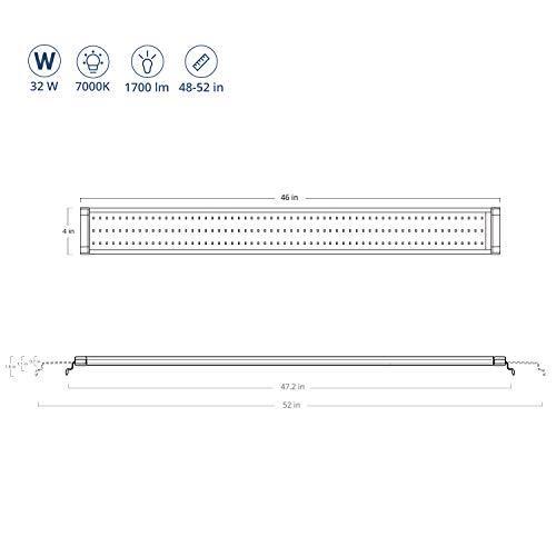 NICREW ClassicLED Aquarium Light, Fish Tank Light with Extendable Brackets, White and Blue LEDs