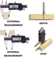 Load image into Gallery viewer, VINCA DCLA-0605 Quality Electronic Digital Vernier Caliper Inch/Metric/Fractions Conversion 0-6 Inch/150 mm Stainless Steel Body Red/Black Extra Large LCD Screen Auto Off Featured Measuring Tool

