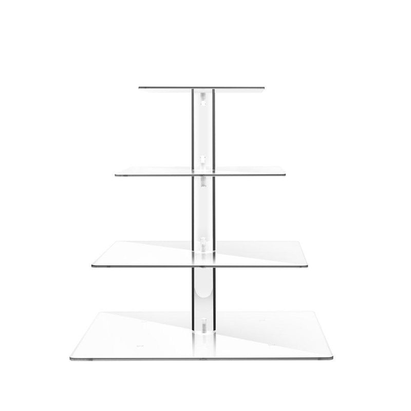 TWING 4 Tier Round Acrylic Cupcake Display Stand,Weeding Party Dessert Stand Tree Tower -Clear Display Holder Tree