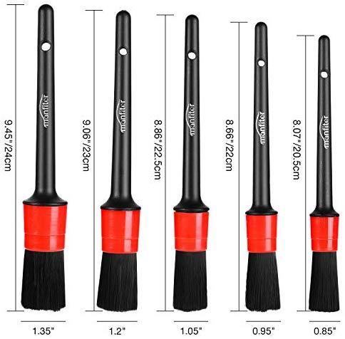 Manfiter Detailing Brush Set, Car Duster, Auto Detail Brush Set with Car Dash Duster Brush for Car Motorcycle Automotive Cleaning Wheels, Dashboard, Interior, Exterior, Leather, Air Vents