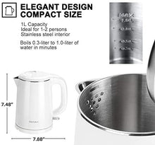 Load image into Gallery viewer, Secura Stainless Steel Double Wall Electric Kettle Water Heater for Tea Coffee w/Auto Shut-Off and Boil-Dry Protection, 1.0L (Black)
