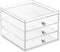 iDesign 3-Drawer Plastic Vanity Organizer, Compact Slim Storage Organization Drawers Set for Cosmetics, Dental Supplies, Hair Care, Bathroom, Dorm, Desk, Countertop, Office, 6.5" x 7" x 5", Clear