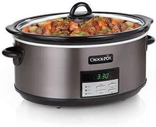 Load image into Gallery viewer, Crockpot Slow Cooker|8 Quart Programmable Slow Cooker with Digital Countdown Timer, Black Stainless Steel - SCCPVFC800-DS
