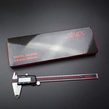 Load image into Gallery viewer, VINCA DCLA-0605 Quality Electronic Digital Vernier Caliper Inch/Metric/Fractions Conversion 0-6 Inch/150 mm Stainless Steel Body Red/Black Extra Large LCD Screen Auto Off Featured Measuring Tool
