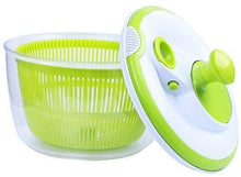 Load image into Gallery viewer, DenSan Crank Handle &amp; Locking Lid Multifunction 4.5 Quart Manual Good Grips Vegetables Dryer Dry Off Drain Quick Filter Lettuce vegetable Salad Spinner(Green)
