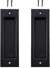 Load image into Gallery viewer, Homlux 6ft Heavy Duty Sturdy Sliding Barn Door Hardware Kit Single Door - Smoothly and Quietly - Simple and Easy to Install - Fit 1 3/8-1 3/4&quot; Thickness Door Panel(Black)(J Shape Hangers)
