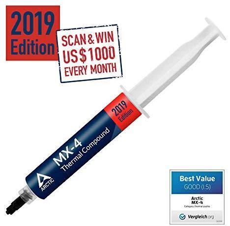 ARCTIC MX-4 2019 Edition - Thermal Compound Paste - Carbon Based High Performance - Heatsink Paste - Thermal Compound CPU for All Coolers, Thermal Interface Material - High Durability - 4 Grams