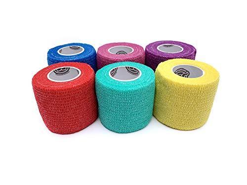 WildCow Vet Wrap Bulk, Bandage Wrap Vet Tape (2, 3 or 4 Inch), Assorted Colors (Pack of 6 or 18), Waterproof Self Adherent