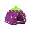 Spring Fever Small Big Animal Strawberry Guinea Pigs Rabbit Dog Cat Puppy Pet Fleece House Indoor Water Resistant Beds