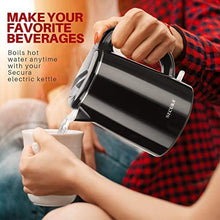 Load image into Gallery viewer, Secura Stainless Steel Double Wall Electric Kettle Water Heater for Tea Coffee w/Auto Shut-Off and Boil-Dry Protection, 1.0L (Black)
