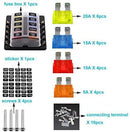 BlueFire 12 Way 30A 32V Blade Fuse Box Board with 24PCS Fuse + LED Warning Light for Car/Marine Boats/Automotive/Trike