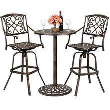 Load image into Gallery viewer, Best Choice Products Outdoor Patio 3-Piece Cast Aluminum Bistro Set, Table and Chairs
