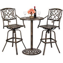 Best Choice Products Outdoor Patio 3-Piece Cast Aluminum Bistro Set, Table and Chairs