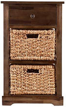 Load image into Gallery viewer, Southern Enterprises Jayton 2-Basket Storage Shelf, Brown
