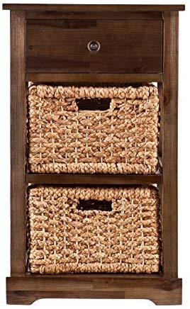 Southern Enterprises Jayton 2-Basket Storage Shelf, Brown