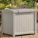 Suncast Resin Patio Storage Box - Outdoor Bin Stores Tools, Accessories and Toys - Taupe