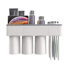 Load image into Gallery viewer, 6 Piece Bathroom Accessories Set,Plastic Bath Ensemble Bath Set Lotion Bottles, Toothbrush Holder, Tooth Mug, Soap Dish, Toilet Brush, Trash Can (white)

