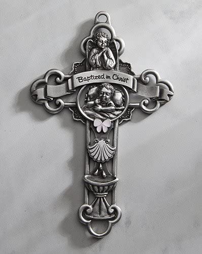 James Brennan Sacramental Wall Cross Baptized in Christ - Girl (Pack of 2) by Christian Living