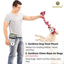 Dog Treat Pouch - Pet Snacks, Toys Training Tools Carrier Built-in Poop Bag Dispenser - Stylish, Multi-wear, Multipurpose - Weather-Resistant Nylon Fabric Material