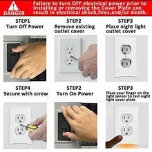Load image into Gallery viewer, 4Pack LED Night Light Outlet Cover Plate-No Wires Or Batteries,Light Sensor Auto-On LED Guidelight,Install In a Snap,Outlet Wall Plate With 0.3W High Brightness Night Light (White,Duplex)
