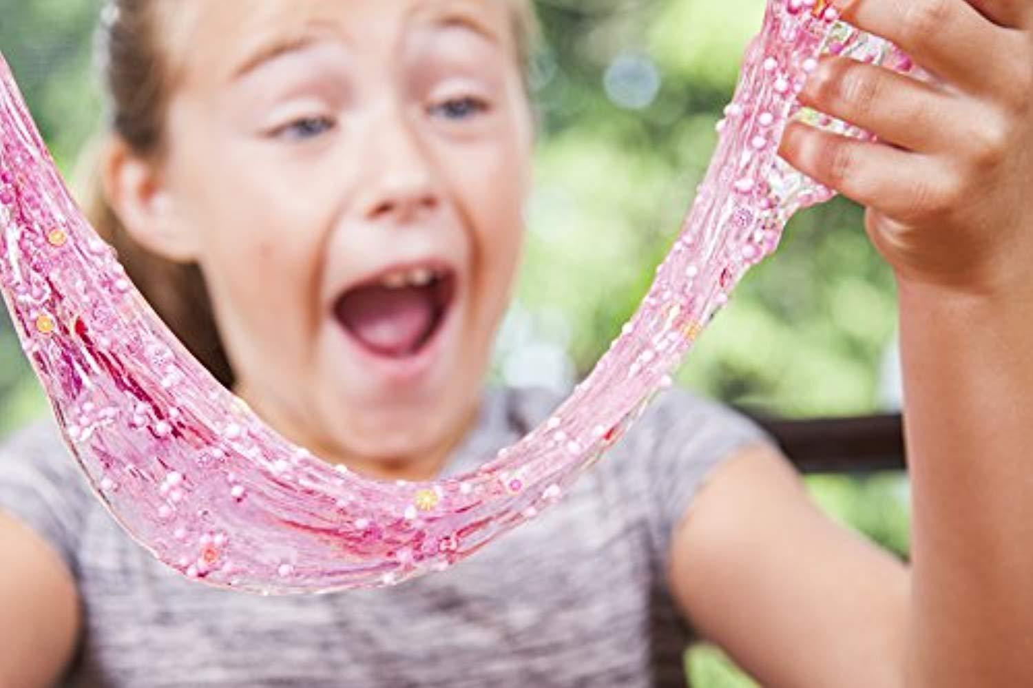25pc Slime Kit For Making DIY Crystal Clear Slime | 18 Colors Slime, 6 Pack Foam Beads, 4 Fruit and 3 Ice Cream Containers | Slime Supplies and Glitter Accessories For Boys and Girls