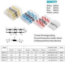 Load image into Gallery viewer, Kuject 120PCS Solder Seal Wire Connectors, Self-Solder Heat Shrink Butt Connector Waterproof Insulated Electrical Butt Splice Wire Terminals for Marine Automotive Aircraft Boat Truck Stereo Wire Joint
