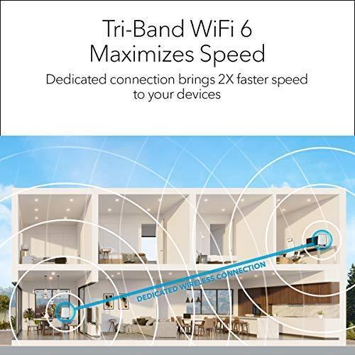 NETGEAR Orbi Tri-Band Whole Home Mesh WiFi System, with Wall Plugs for Placement Anywhere (RBK33) – Router Replacement Covers up to 5,000 sq. ft. 3-Pack Includes 1 Router & 2 Wall Plug Satellites