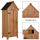 MCombo Outdoor Storage Cabinet Tool Shed Wooden Garden Shed Organizer Wooden Lockers with Fir Wood (70") (Natural)