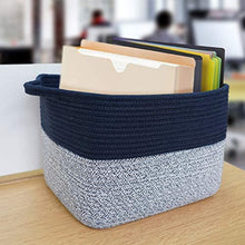 Load image into Gallery viewer, Goodpick Cube Storage Bins - Shelf Baskets for Storage Towel Book Cloth Storage Bins for Office Woven Basket for Shelves Baby Laundry Basket Toys Storage Basket Closet Storage Basket, 13&#39;&#39;x9.8&#39;&#39;x 9&#39;&#39;
