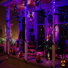 Load image into Gallery viewer, Solar Christmas String Lights, 300 LED 92ft Halloween Lights, Xmas Decorative Lights 8 Modes Outdoor Fairy Lighting for Indoor Outdoor Home Garden Patio Wedding Holiday Halloween Theme Party Purple
