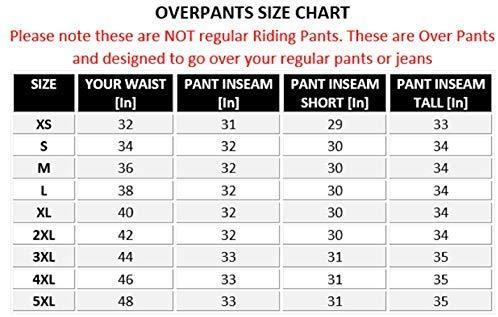 Men's Motorcycle Waterproof Over-Pants Full Side Zip with Removable CE Armor Black