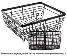 Load image into Gallery viewer, TQVAI Kitchen Dish Drainer Drying Rack with Full-Mesh Silverware Storage Basket, Black
