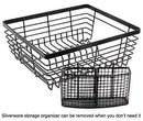 TQVAI Kitchen Dish Drainer Drying Rack with Full-Mesh Silverware Storage Basket, Black