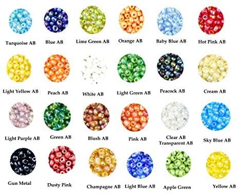 Gemybeads Glass Seed Beads, Small Pony Beads Assorted Kit with Organizer Box for Jewelry Making, Beading, Crafting (Round 3X2mm 8/0, 24 Assorted Multicolor Set)