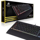 Corsair K55 RGB Gaming Keyboard - Quiet & Satisfying LED Backlit Keys - Media Controls - Wrist Rest Included – Onboard Macro Recording