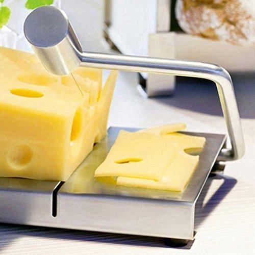 Cheese Slicer Stainless Steel Wire Cutter for Semi Hard and Hard Cheese - Butter Slicer - Vegetable Slicer - Food Slicer - Vegetable Cutting Board Baking Tool (Stainless Steel)