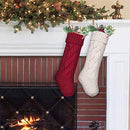 LimBridge Christmas Stockings, 2 Pack 18 inches Large Size Cable Knit Knitted Xmas Rustic Personalized Stocking Decorations for Family Holiday Season Decor, Cream or Burgundy