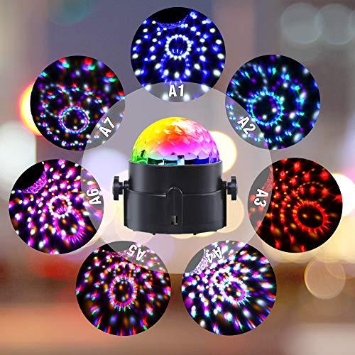 Luditek Partylights Discoball 360 °Rotatable Discolights Sound Activated Remote Control Dj Lighting [Newest 2020]7 Color Patternes+3 Lightning Mode+6 Colours for All Parties, Wedding, DJ and More