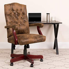 Load image into Gallery viewer, Flash Furniture Bomber Brown Classic Executive Swivel Office Chair with Arms
