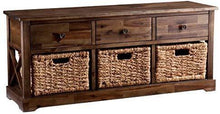 Load image into Gallery viewer, Southern Enterprises Jayton 2-Basket Storage Shelf, Brown
