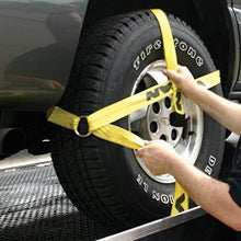 Load image into Gallery viewer, VULCAN High-Viz Adjustable Loop Auto Tie Downs with Snap Hook - 3300 lbs. Safe Working Load, 4 Pack - Easily Trailer Any Car, Truck, SUV, Jeep, Or Sportscar

