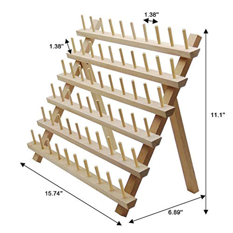 SAND MINE Wooden Thread Rack Sewing and Embroidery Thread Holder (60 Spool)