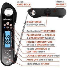 Load image into Gallery viewer, A ALPS Waterproof Digital Instant Read Meat Thermometer - Ultra Fast Thermometer with Backlight &amp; Calibration for Kitchen, Outdoor Cooking, Grill BBQ, and Liquids(Black)
