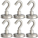 GREATMAG Magnetic Hooks, 80 lbs Heavy Duty Magnet Hooks, Super Powerful Neodymium Magnets for Hanging, 1.26" Diameter, Pack of 6