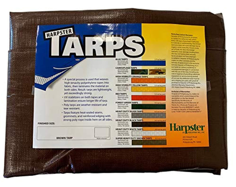 10 Ft. X 10 Ft. Super Heavy Duty 8 Oz. Brown Tarp - 16 Mil Thick