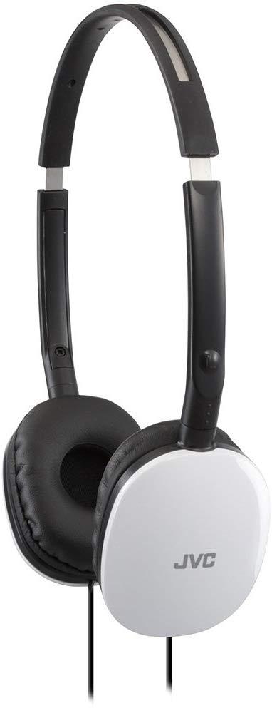 JVC Black Flat and Foldable Colorful Flats On Ear Headphone with 3.94 foot Gold Plated Phone Slim Plug HAS160B