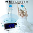 Projection Alarm Clock Radio - Koviti FM Radio Alarm Clock with Dimmer, Ultra Clear LED Digital Alarm Clock to Ceiling Wall, Dual Alarm Snooze Sleep Timer for Heavy Sleepers