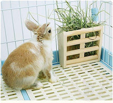Load image into Gallery viewer, Small Animals Cage Accessories- Rabbit Hay Feeder Rack,Natural Wooden Hay Manger, Hamster Gerbil Rat Lookout Platform Sport Play Exercise Toy

